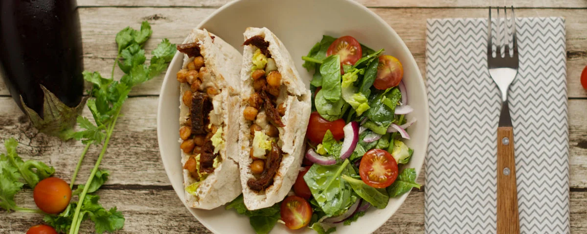 Kit de receta Pan pita relleno de baba ganoush 